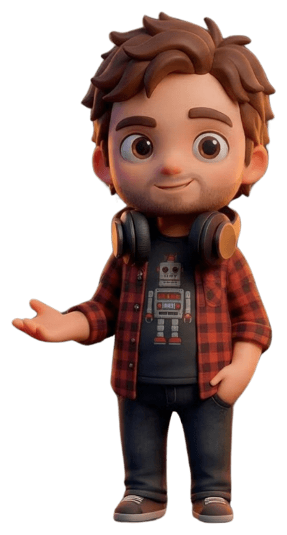 Personagem da Pontocom representando a busca inteligente de vozes.